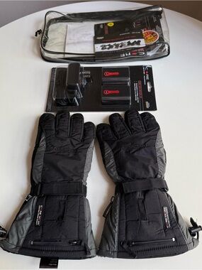 Core Heat Snow Gloves Size XL Heated Rechargeable Battery Kit Gerbing Black